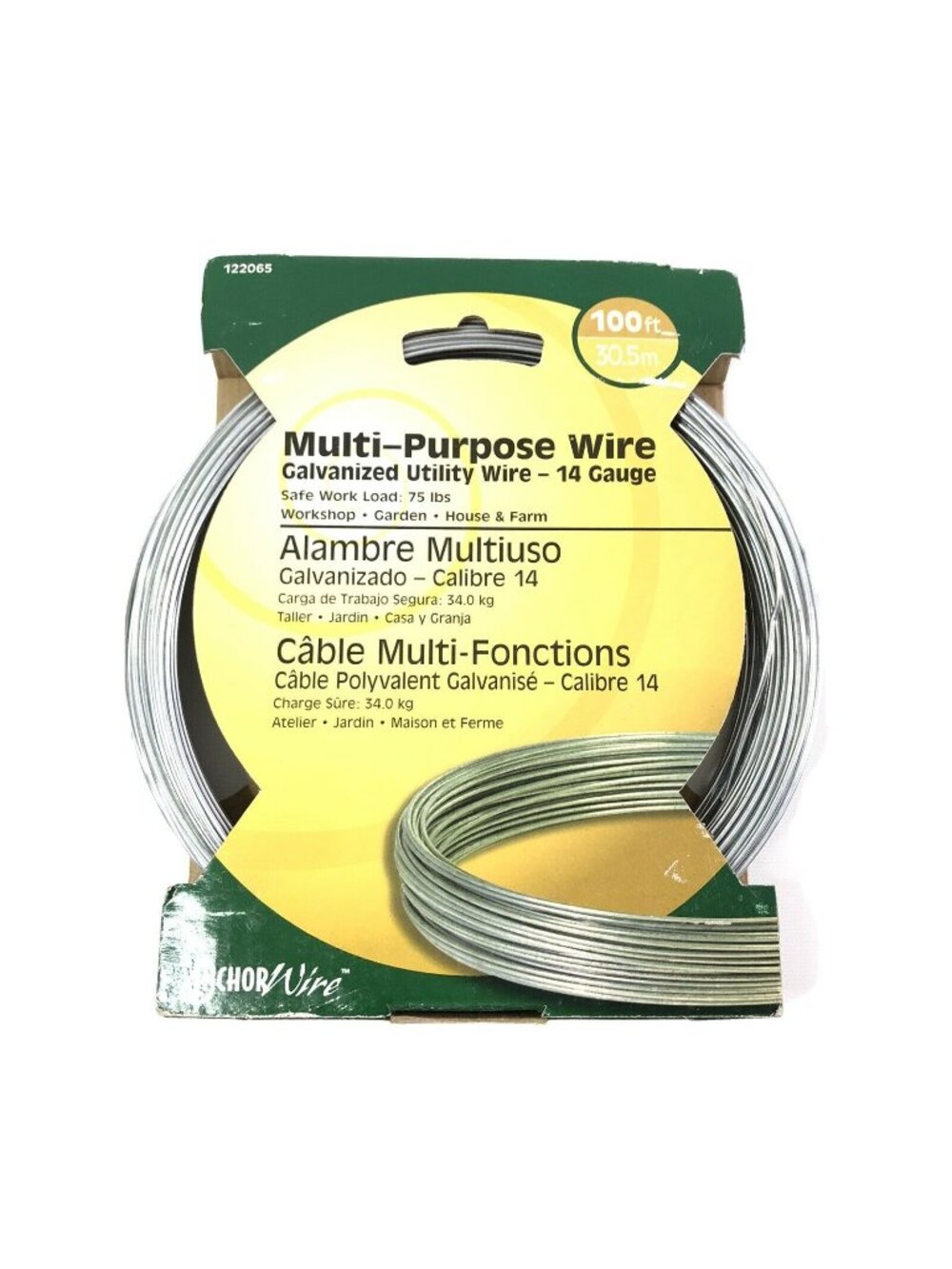 Anchor Wire Multi-Purpose Galvanized Utility Wire 14 Gauge 100 Ft Durable 122065